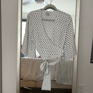 MPC Polka Dot Wrap Blouse